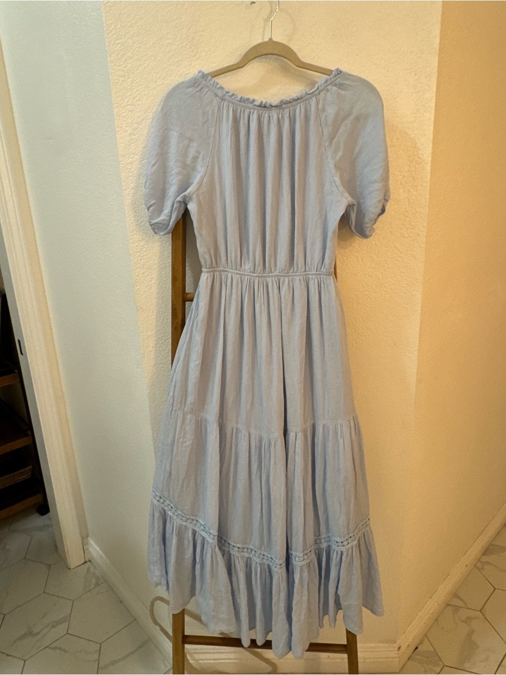 Hello Molly High Above the Clouds Tiered Midi Dress Cottagecore Feminine SZ 4 - Picture 16 of 16